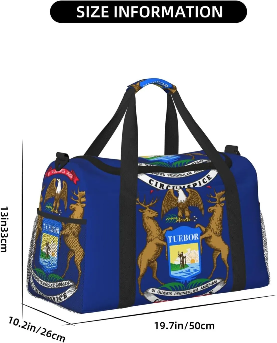 Flag Of Michigan Travel Duffel Bag Large Foldable Waterproof Overnight Bag For Beach Swim Bags Pool Sports Gym