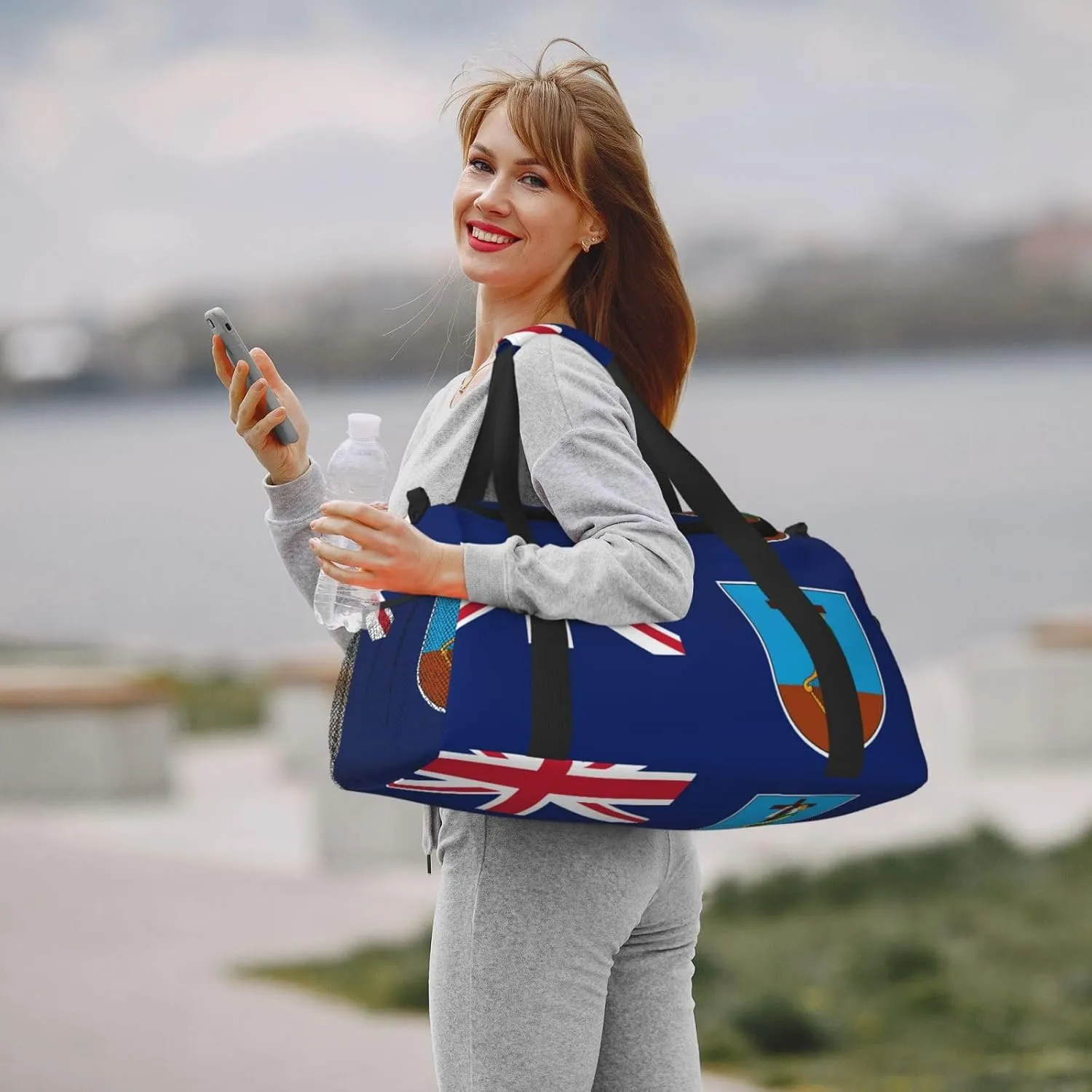 Flag Of Montserrat Travel Duffel Bag Large Foldable Waterproof Overnight Bag For Beach Swim Bags Pool Sports Gym
