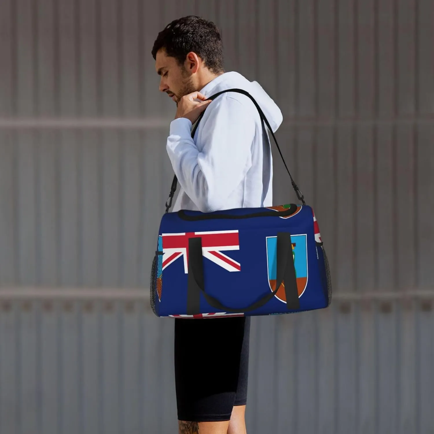 Flag Of Montserrat Travel Duffel Bag Large Foldable Waterproof Overnight Bag For Beach Swim Bags Pool Sports Gym