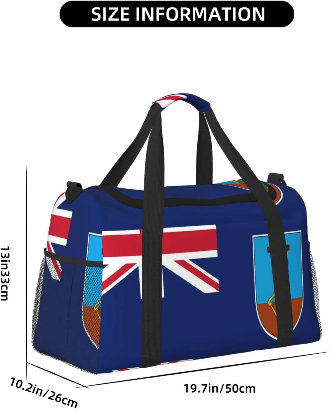 Flag Of Montserrat Travel Duffel Bag Large Foldable Waterproof Overnight Bag For Beach Swim Bags Pool Sports Gym