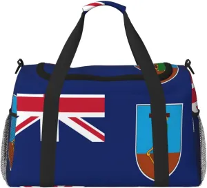 Flag Of Montserrat Travel Duffel Bag Large Foldable Waterproof Overnight Bag For Beach Swim Bags Pool Sports Gym