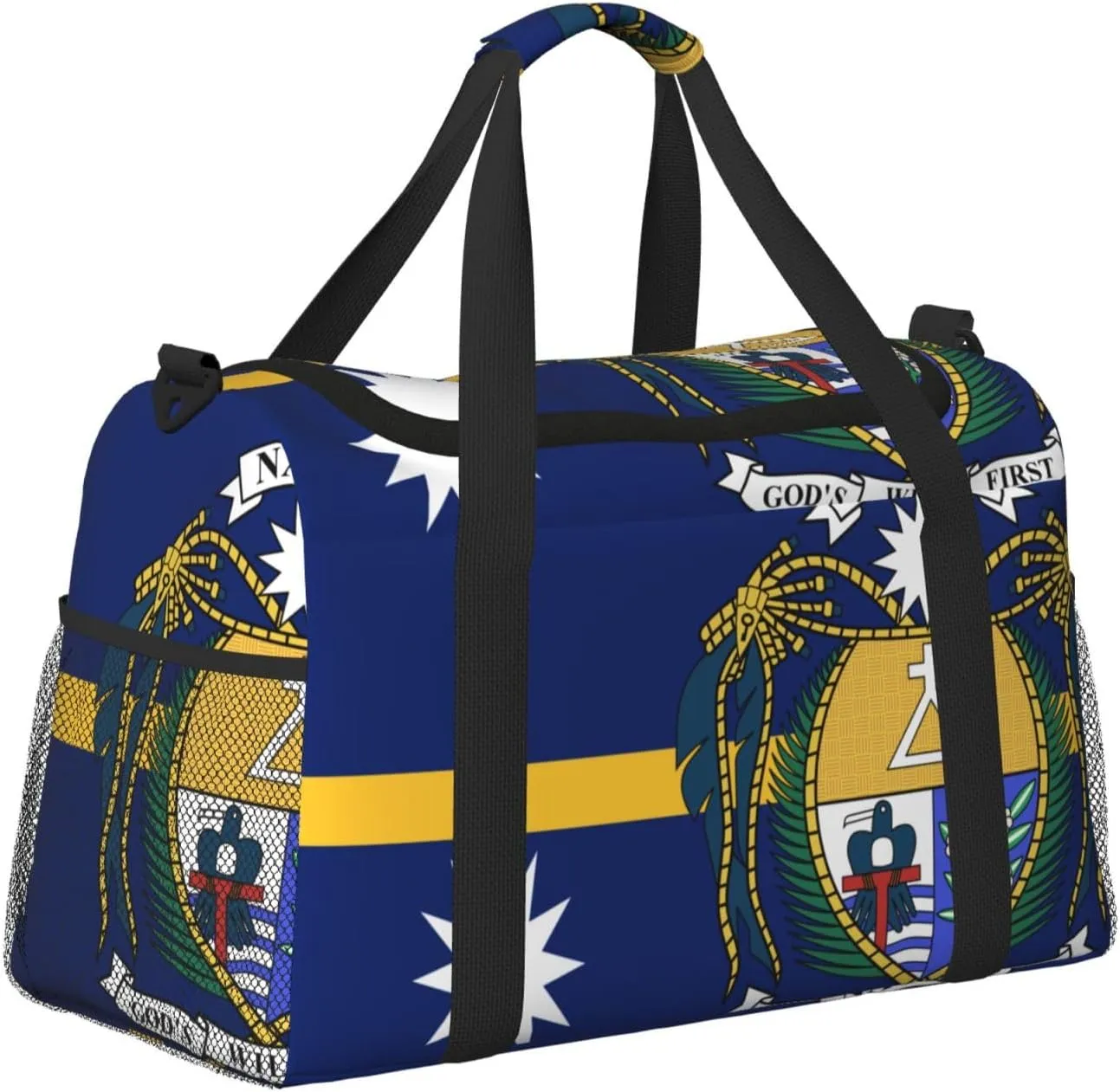 Flag Of Nauru Travel Duffel Bag Large Foldable Waterproof Overnight Bag For Beach Swim Bags Pool Sports Gym