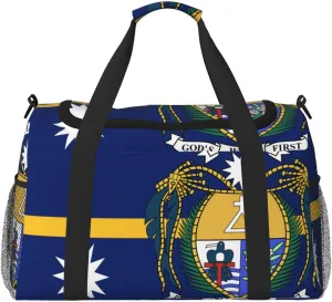 Flag Of Nauru Travel Duffel Bag Large Foldable Waterproof Overnight Bag For Beach Swim Bags Pool Sports Gym