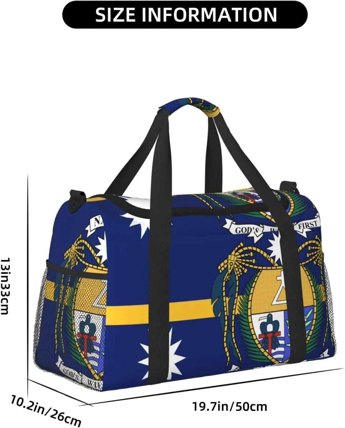 Flag Of Nauru Travel Duffel Bag Large Foldable Waterproof Overnight Bag For Beach Swim Bags Pool Sports Gym