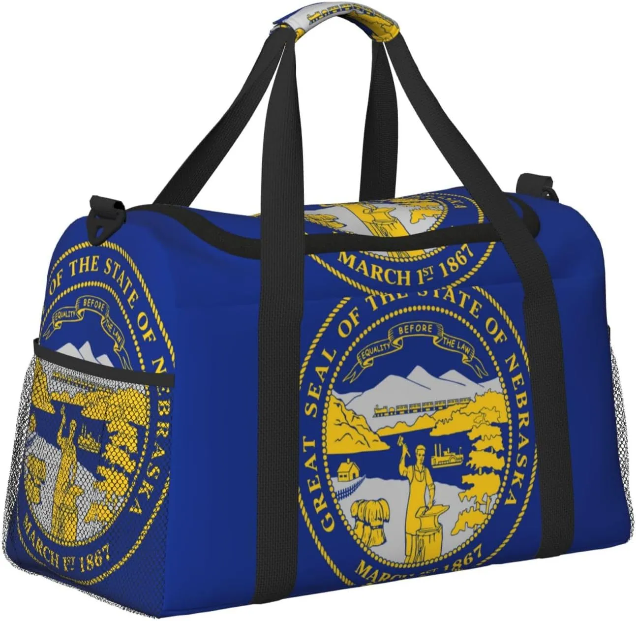 Flag Of Nebraska Travel Duffel Bag Large Foldable Waterproof Overnight Bag For Beach Swim Bags Pool Sports Gym