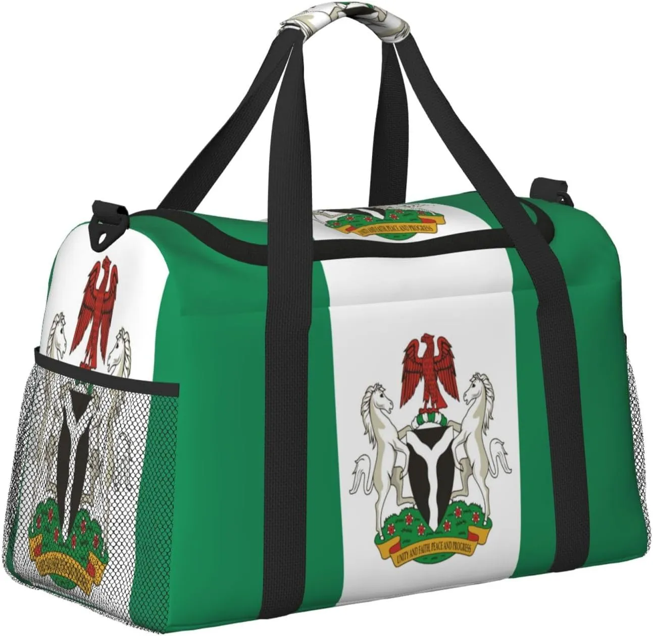 Flag Of Nigeria Travel Duffel Bag Large Foldable Waterproof Overnight Bag For Beach Swim Bags Pool Sports Gym