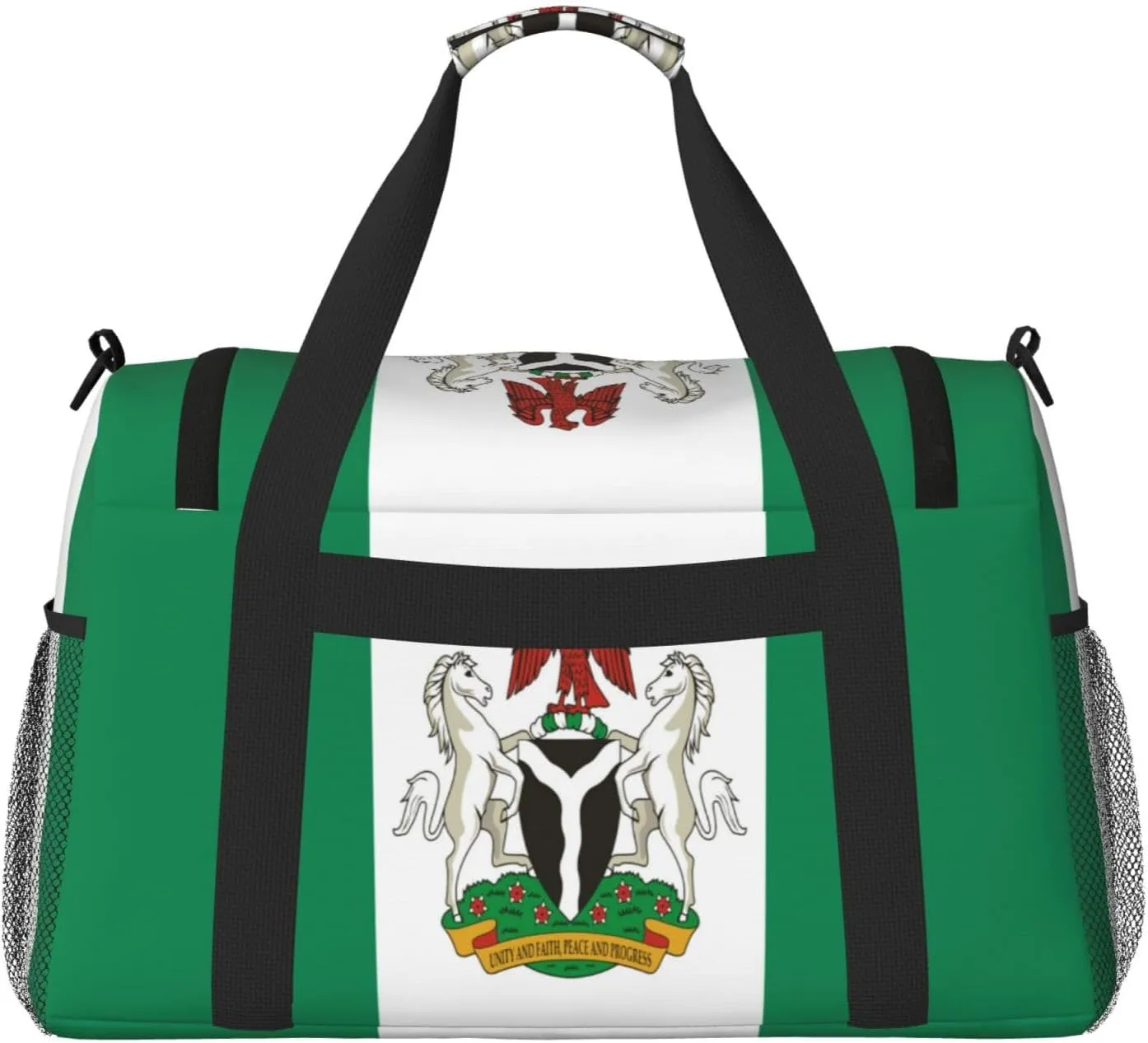 Flag Of Nigeria Travel Duffel Bag Large Foldable Waterproof Overnight Bag For Beach Swim Bags Pool Sports Gym