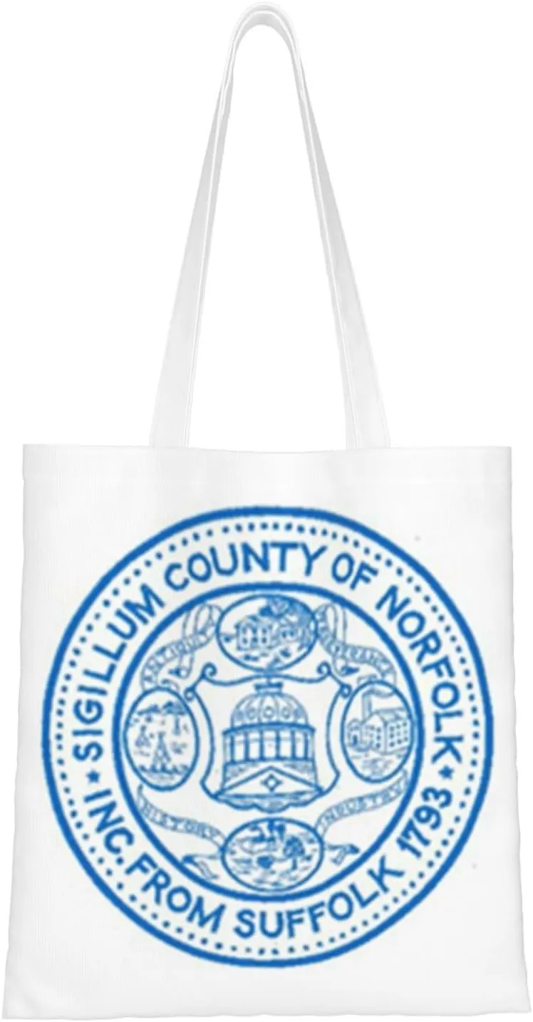 Flag Of Norfolk County, Massachusetts Tote Bag for Women Canvas Shopping Bags Reusable Large Capacity Casual Shoulder Handbags Grocery Bags