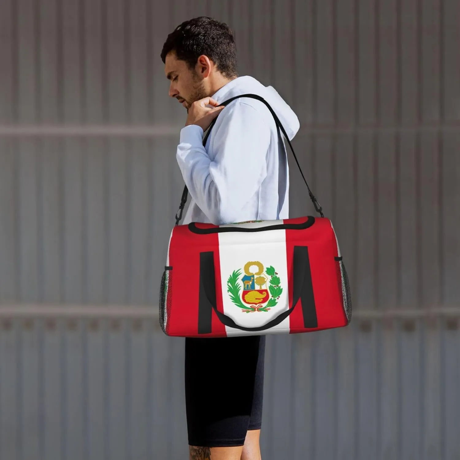 Flag Of Peru Travel Bag, Weekender Bags For Women Men For Outdoor Adventures, Ideal For Camping And Hiking