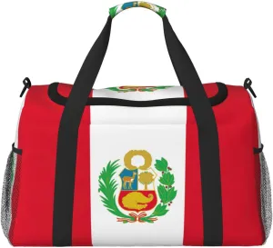 Flag Of Peru Travel Bag, Weekender Bags For Women Men For Outdoor Adventures, Ideal For Camping And Hiking