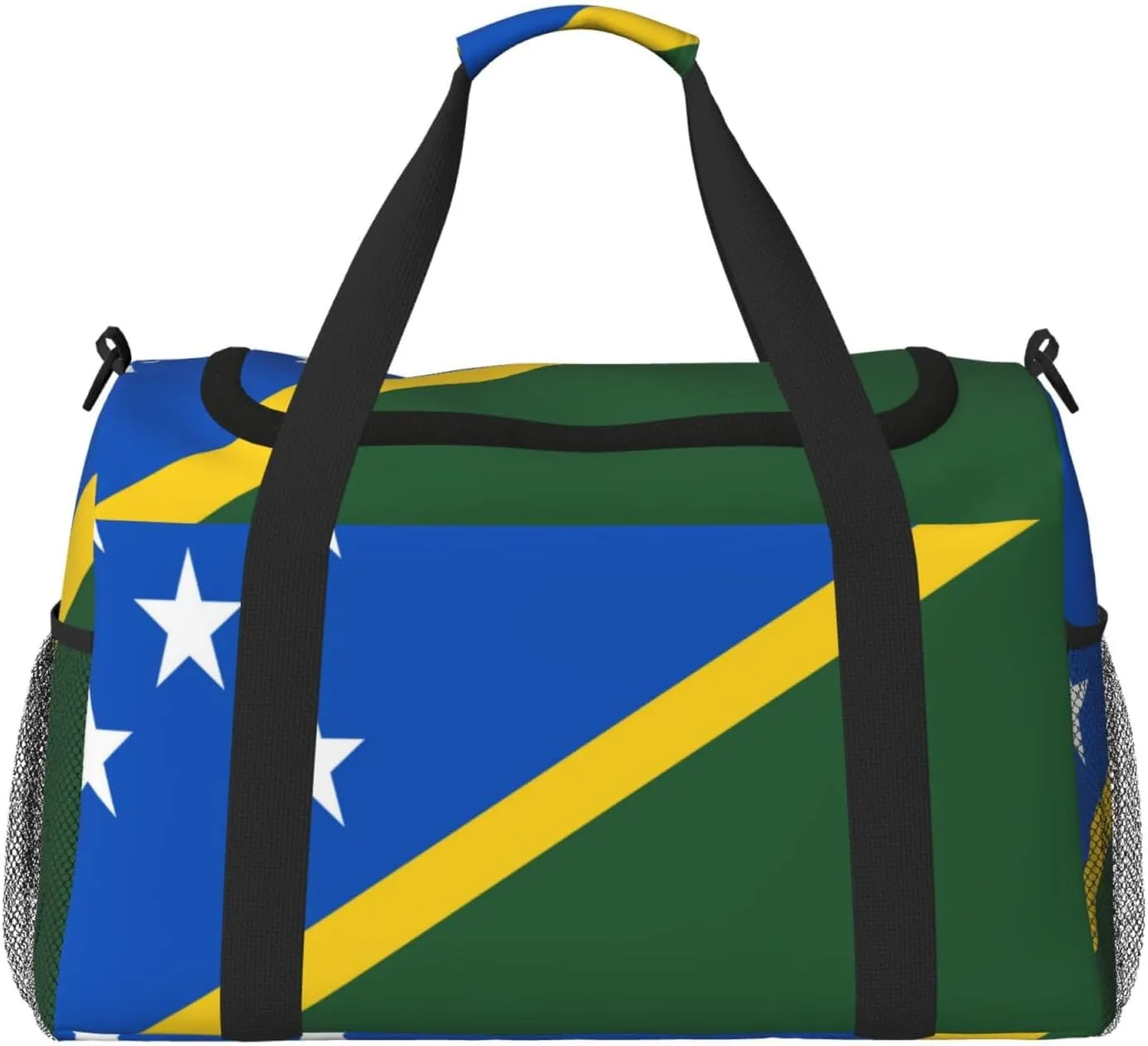 Flag Of Solomon Travel Duffel Bag Large Foldable Waterproof Overnight Bag For Beach Swim Bags Pool Sports Gym