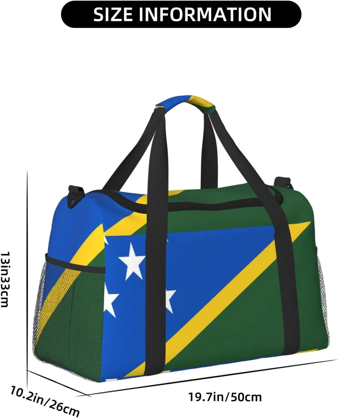 Flag Of Solomon Travel Duffel Bag Large Foldable Waterproof Overnight Bag For Beach Swim Bags Pool Sports Gym