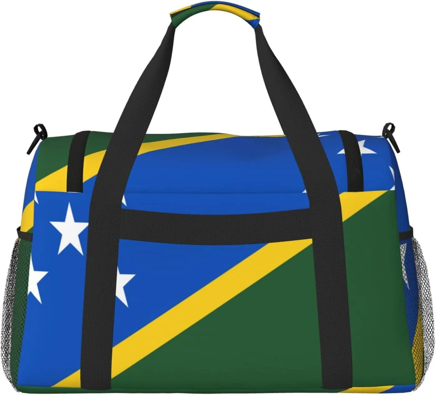 Flag Of Solomon Travel Duffel Bag Large Foldable Waterproof Overnight Bag For Beach Swim Bags Pool Sports Gym
