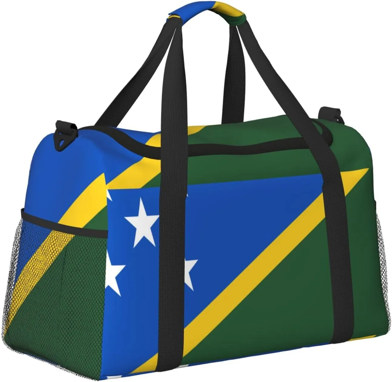 Flag Of Solomon Travel Duffel Bag Large Foldable Waterproof Overnight Bag For Beach Swim Bags Pool Sports Gym