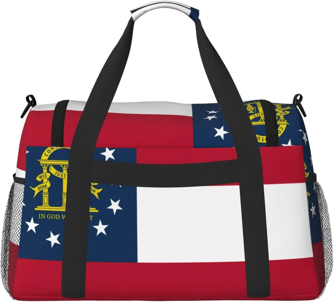 Flag Of State Georgia Travel Duffel Bag Large Foldable Waterproof Overnight Bag For Beach Swim Bags Pool Sports Gym