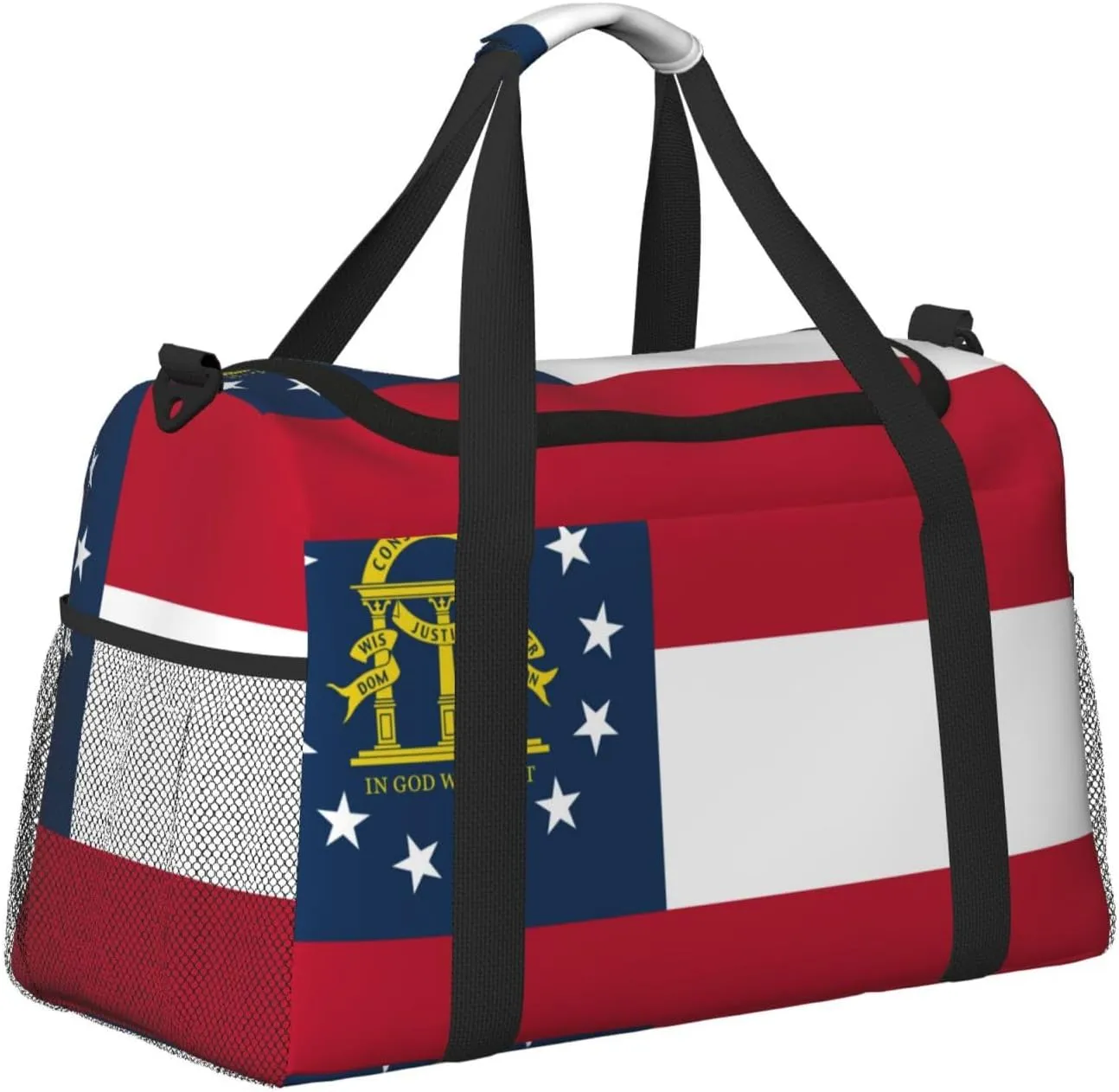 Flag Of State Georgia Travel Duffel Bag Large Foldable Waterproof Overnight Bag For Beach Swim Bags Pool Sports Gym