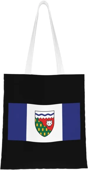 Flag of the Northwest Territories Tote Bag for Women Canvas Shopping Bags Reusable Large Capacity Casual Shoulder Handbags Grocery Bags DIY Gift Bags
