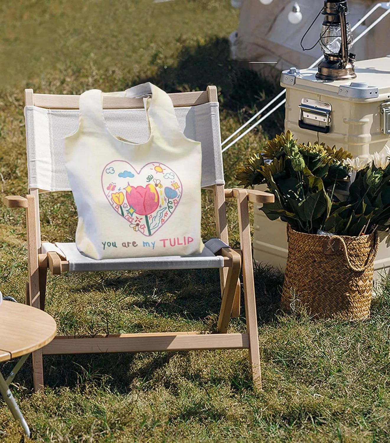 Floral Canvas Tote Bag Botanical Shopping Bag Aesthetic Flower Tote Bag Large Capacity Grocery Bag for Women