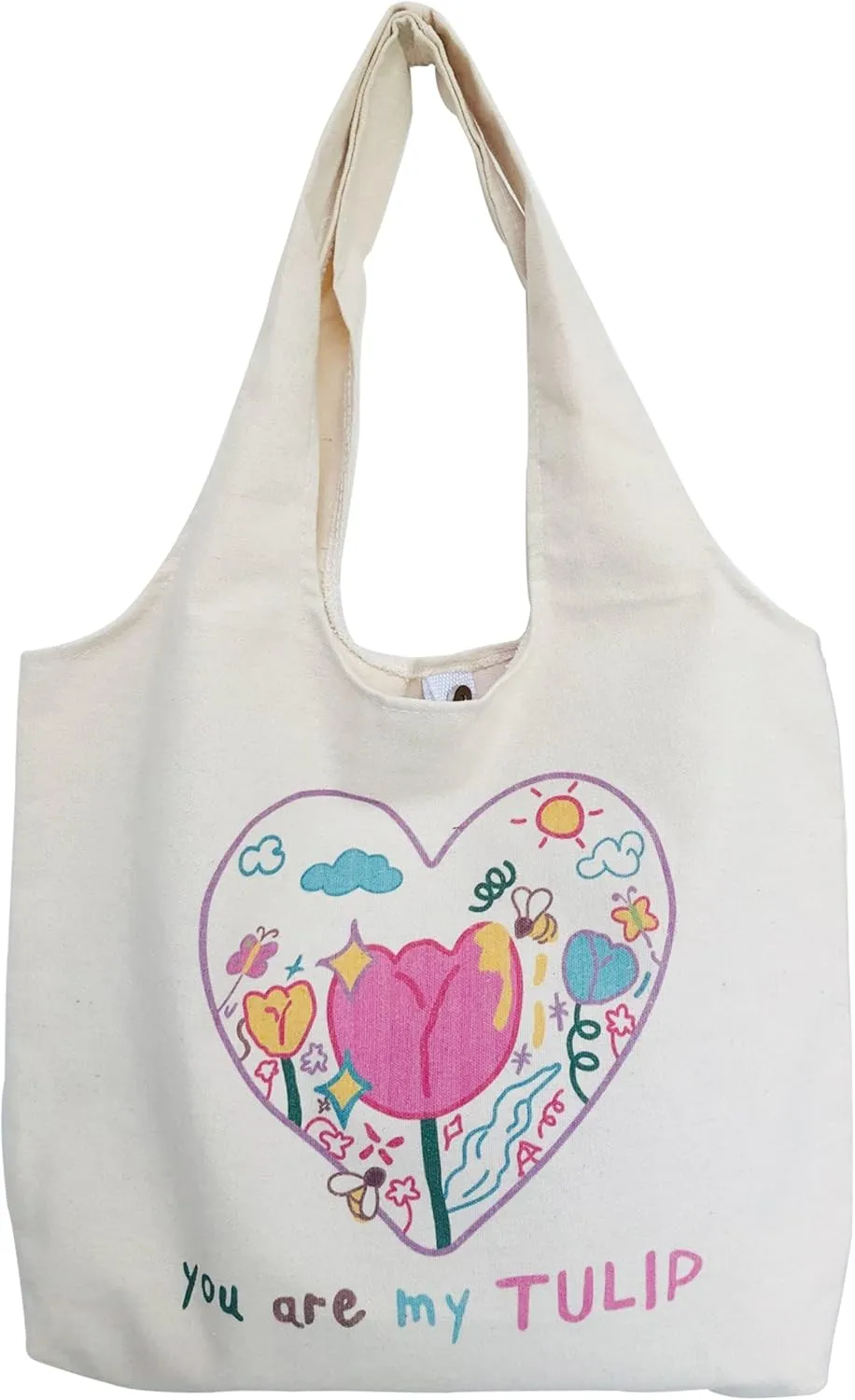 Floral Canvas Tote Bag Botanical Shopping Bag Aesthetic Flower Tote Bag Large Capacity Grocery Bag for Women