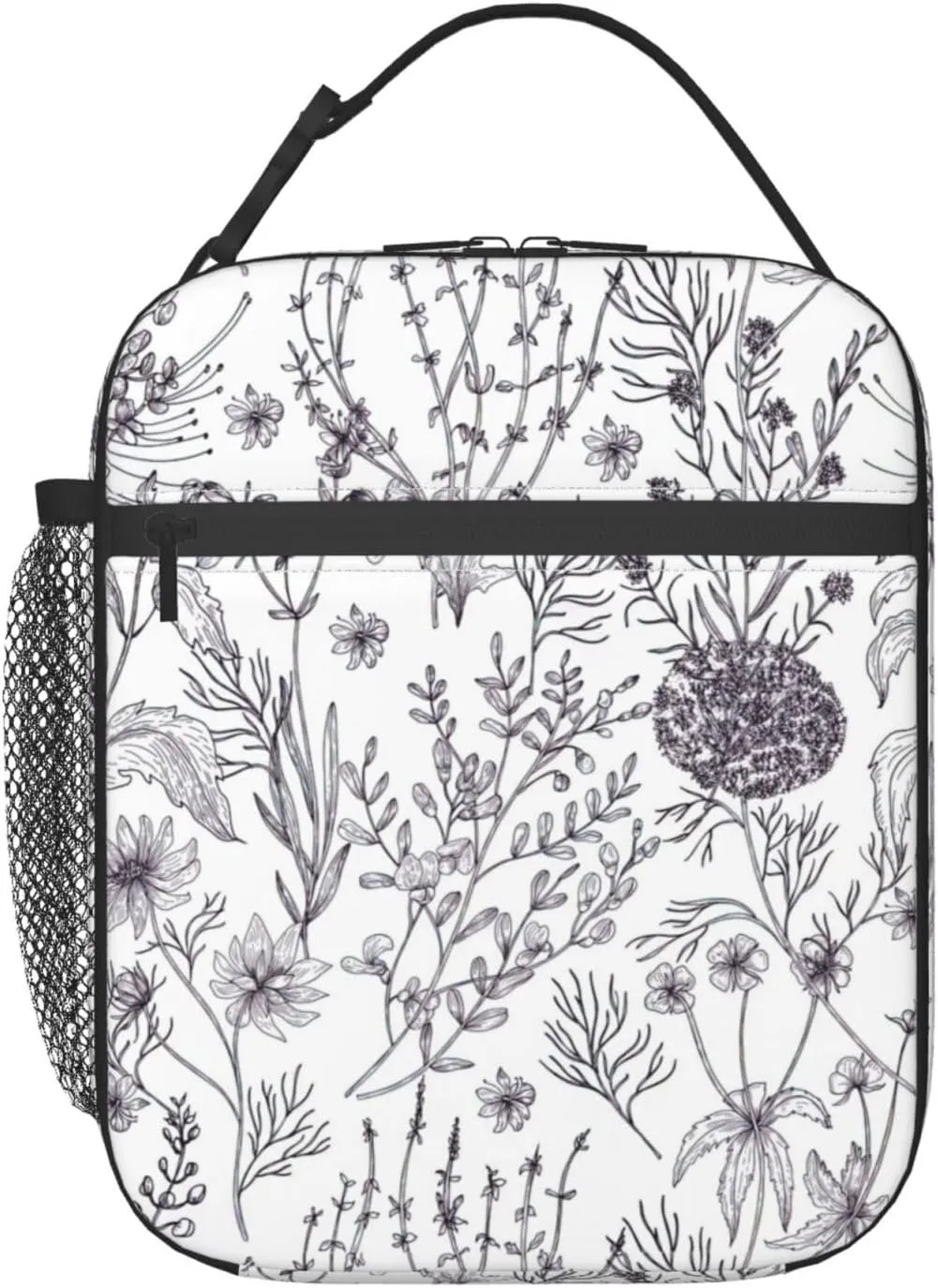 Flowering Herbs and Herbaceous Plants Print Lunch Bag Reusable Lunch Tote Box Cooler Totes Work Office Picnic Hiking Women Men
