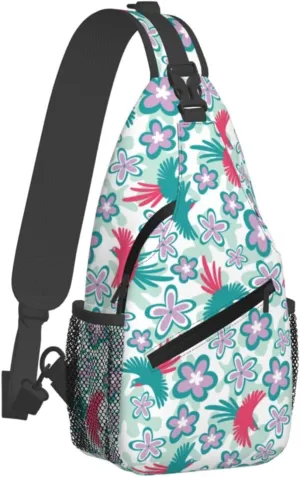 Flowers Chest Bags Crossbody Sling Bag Shoulder Bag Travel Hiking Daypack For Men Women