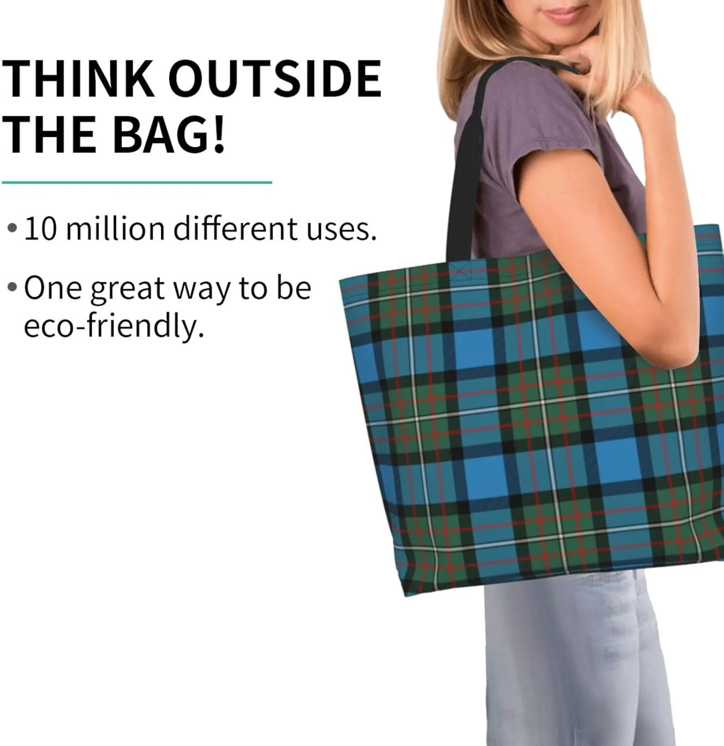 Forbes Ancient Tartan Tote Bag For Women Weekender Travel Bag Reusable Grocery Bags Large Totes Handbags
