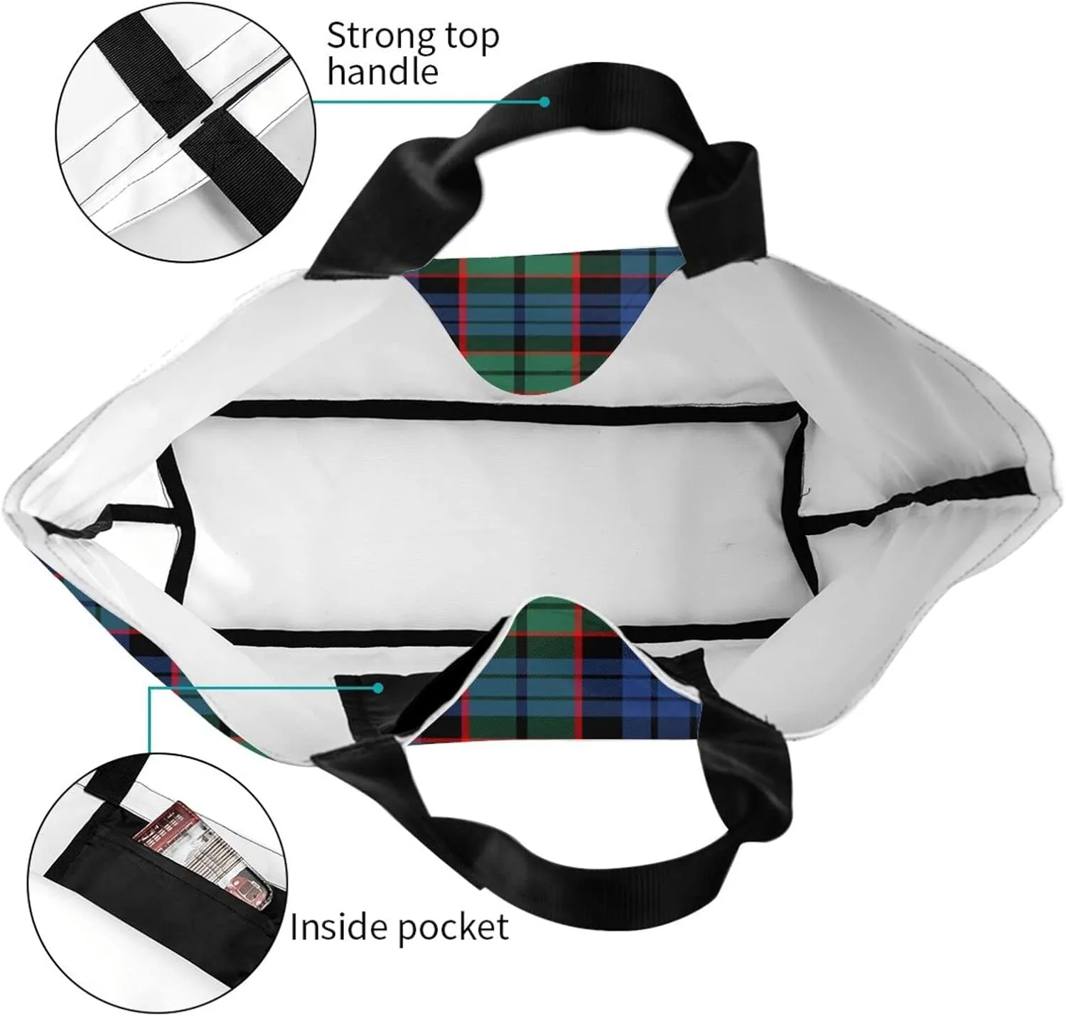 Forbes Ancient Tartan Tote Bag For Women Weekender Travel Bag Reusable Grocery Bags Large Totes Handbags