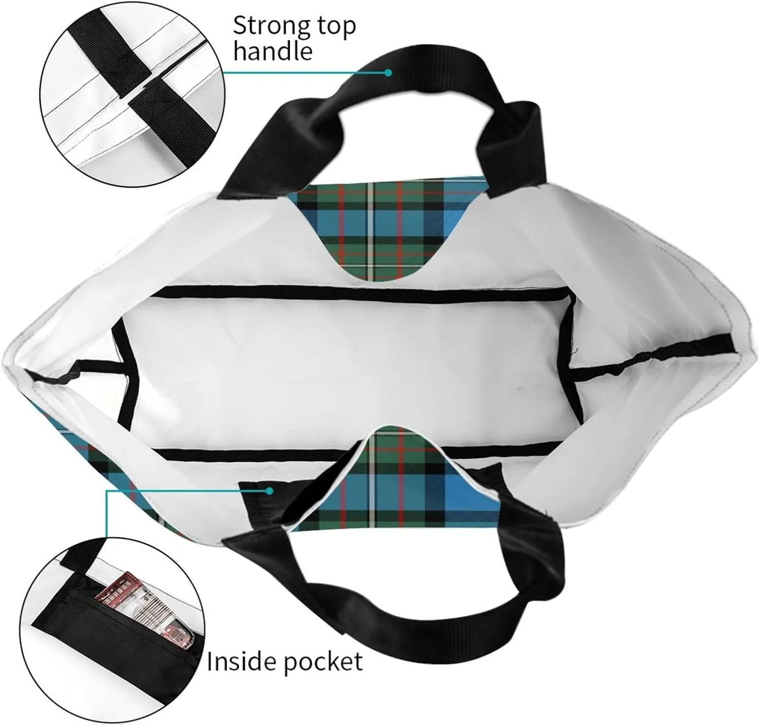 Forbes Ancient Tartan Tote Bag For Women Weekender Travel Bag Reusable Grocery Bags Large Totes Handbags