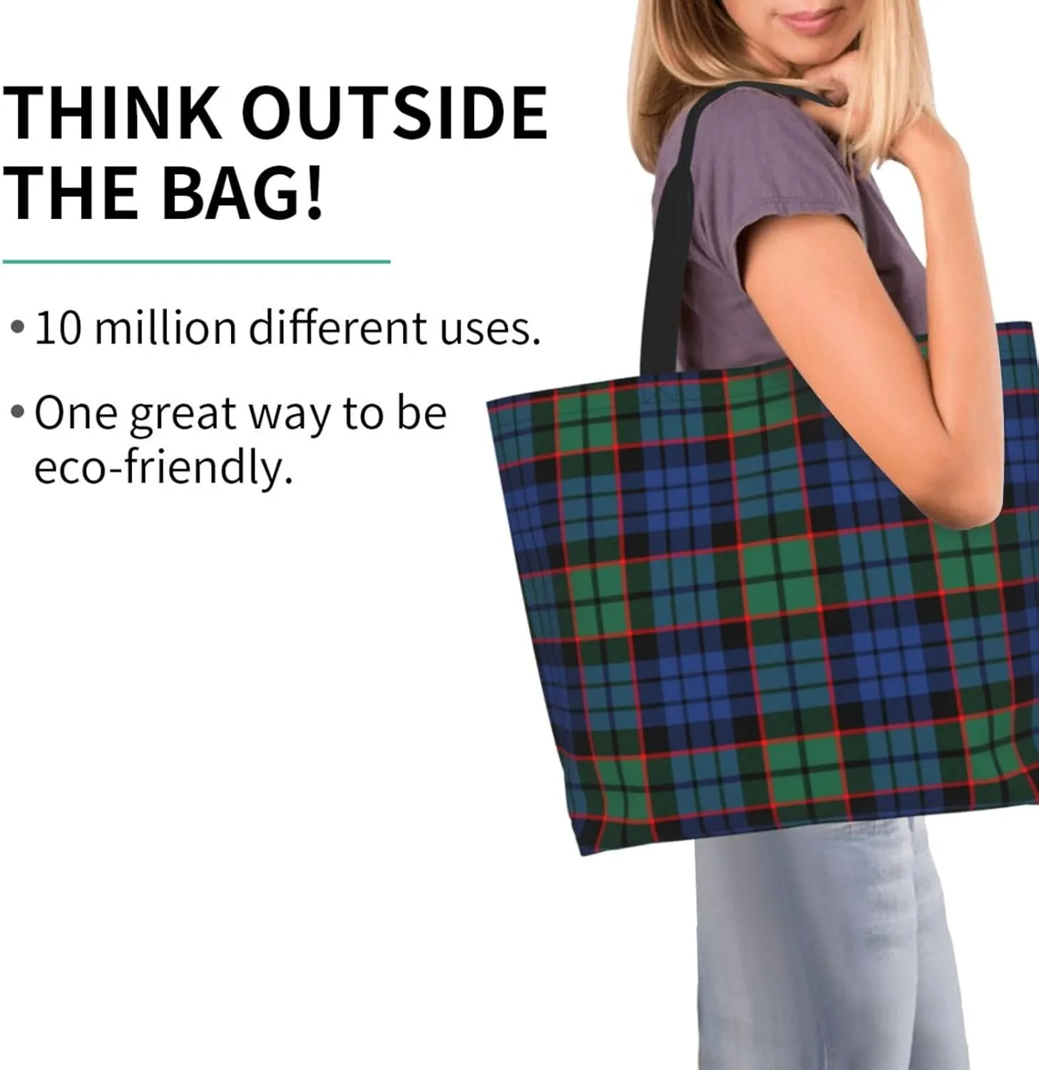 Forbes Ancient Tartan Tote Bag For Women Weekender Travel Bag Reusable Grocery Bags Large Totes Handbags