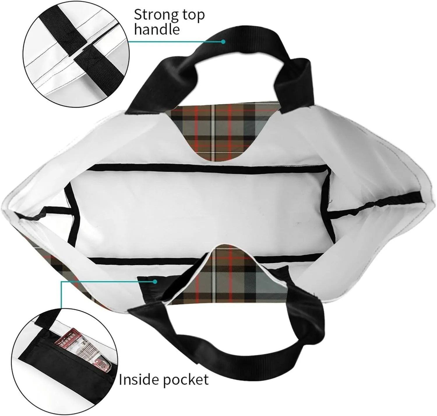 Forbes Ancient Tartan Tote Bag For Women Weekender Travel Bag Reusable Grocery Bags Large Totes Handbags
