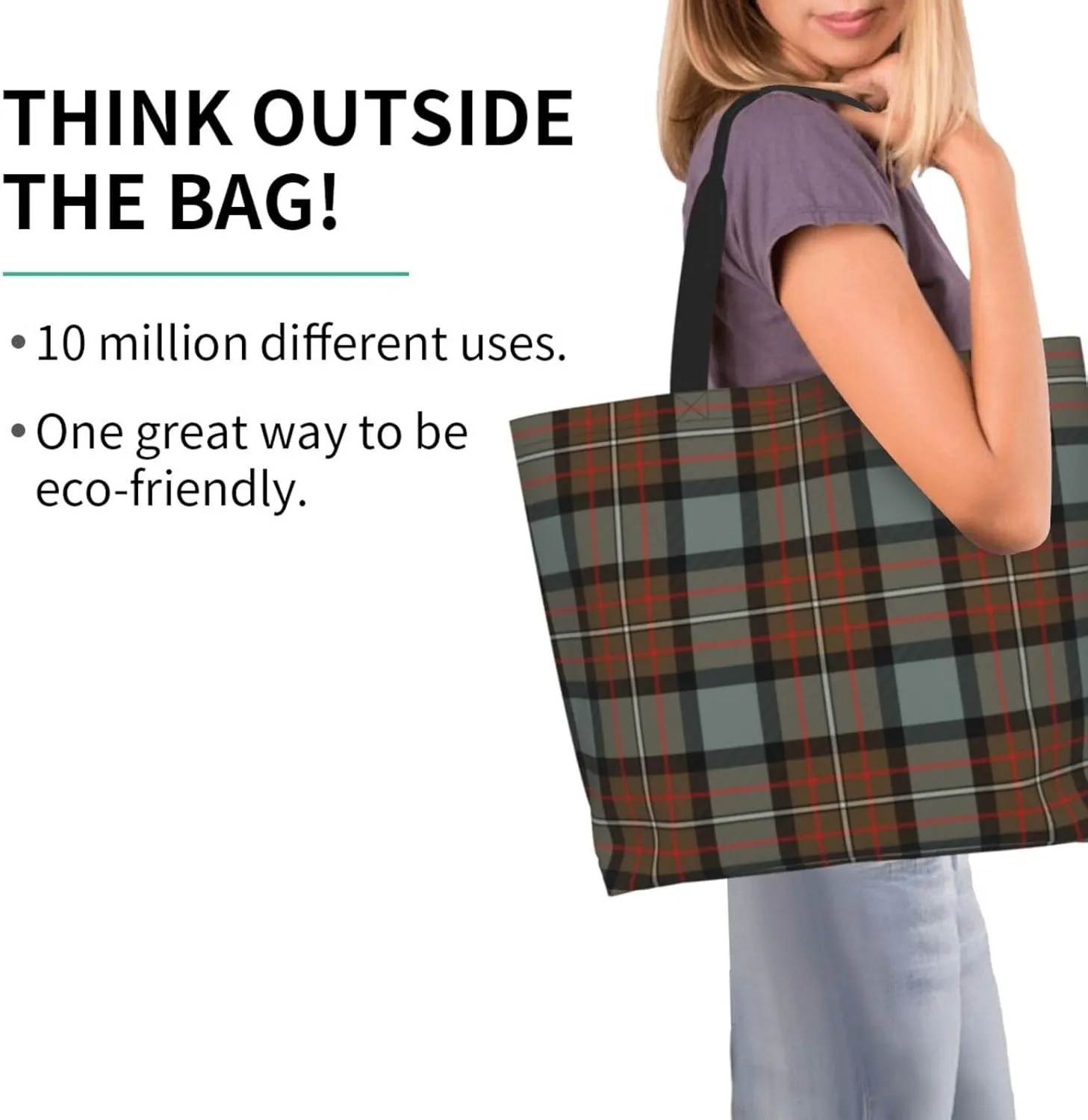 Forbes Ancient Tartan Tote Bag For Women Weekender Travel Bag Reusable Grocery Bags Large Totes Handbags