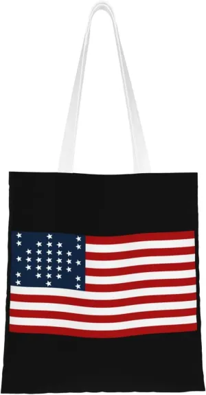 Fort Sumter Flag Tote Bag for Women Canvas Shopping Bags Reusable Large Capacity Casual Shoulder Handbags Grocery Bags DIY Gift Bags
