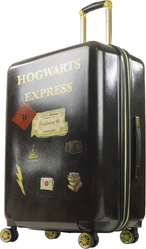 FUL Harry Potter Rolling Luggage, Hogwarts Express Hardshell Suitcase with Spinner Wheels, Black, 29 Inch