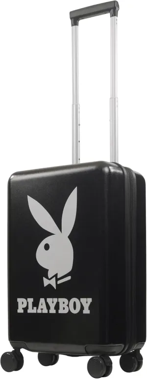 FUL Playboy 22.5 Inch Carry-On Luggage, Hardshell Rolling Suitcase with Spinner Wheels, Black, Medium