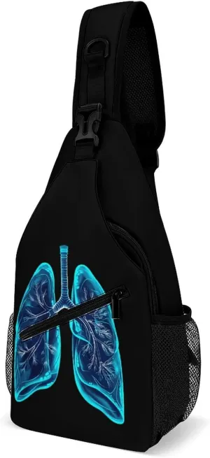 Funny Lung Crossbody Sling Backpack Multipurpose Chest Bag Casual Shoulder Bag Travel Hiking Daypack