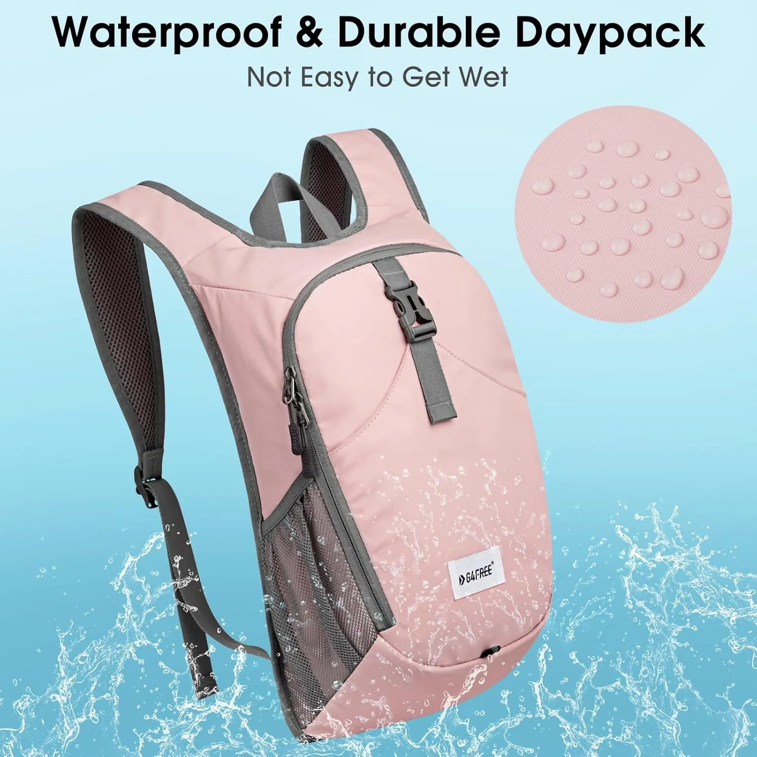 G4Free 10L Hiking Backpack, Lightweight Small Hiking Daypack Outdoor Travel Foldable Shoulder Bag