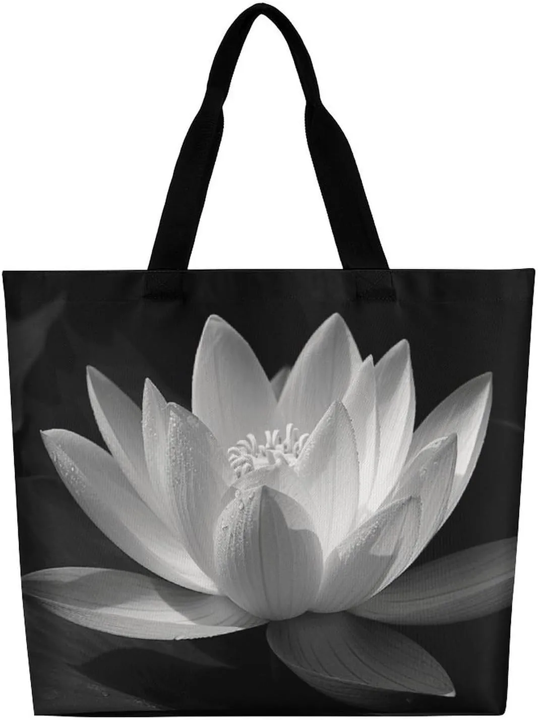 Gardenia Flowers Birds Tote Bags, Reusable Grocery Bags, Large Shopping Bags, Beach Bag, Shoulder Bag for Women