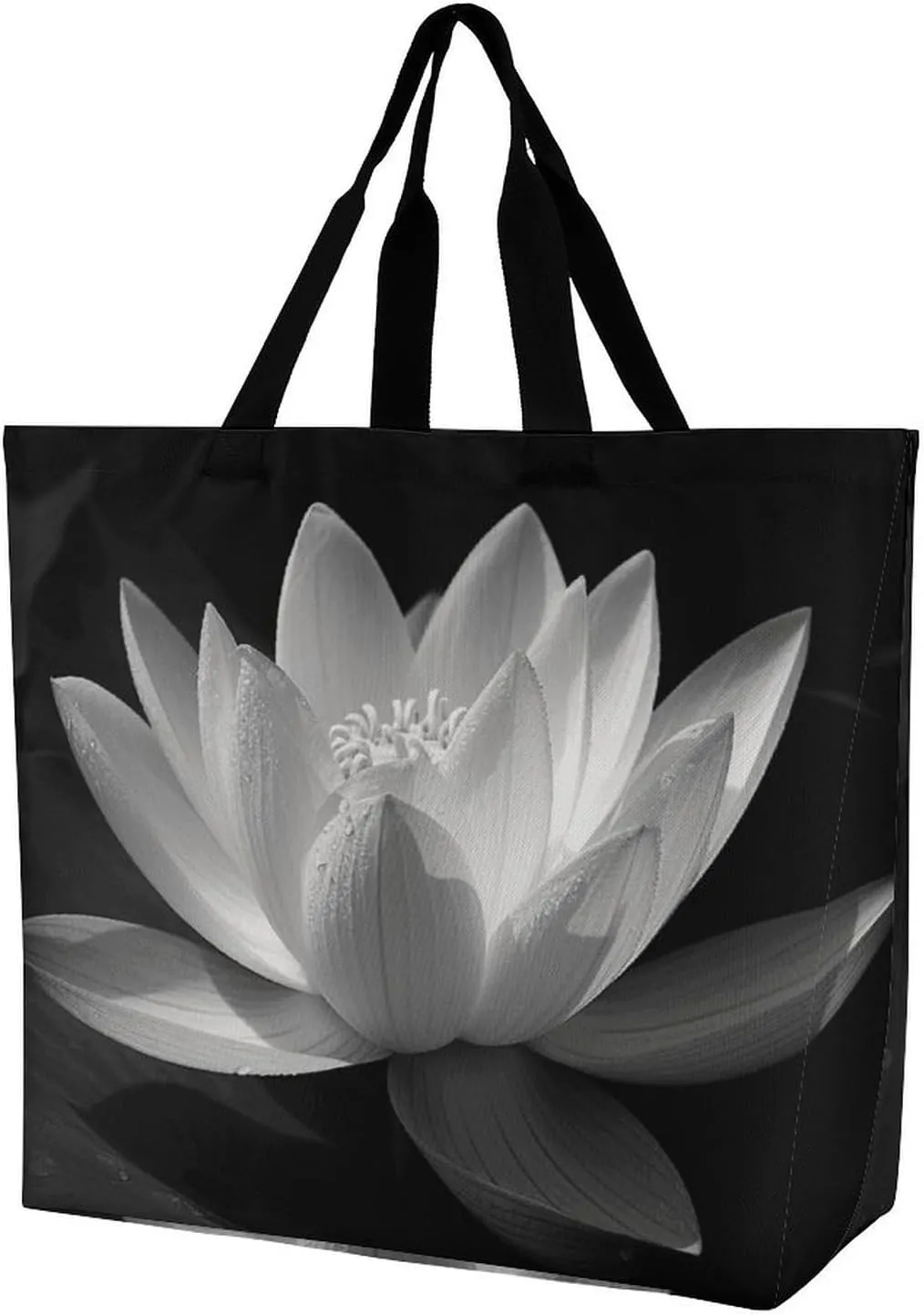 Gardenia Flowers Birds Tote Bags, Reusable Grocery Bags, Large Shopping Bags, Beach Bag, Shoulder Bag for Women