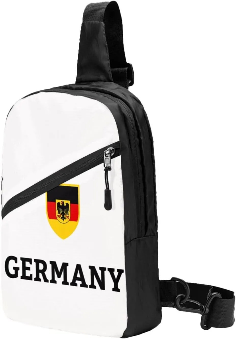 Germany German Football Soccer Flag Packable Crossbody Bag Portable Sling Bags Foldable Travel Daypack Reusable Sports Shoulder Backpack Diagonally Chest Bag for Workout