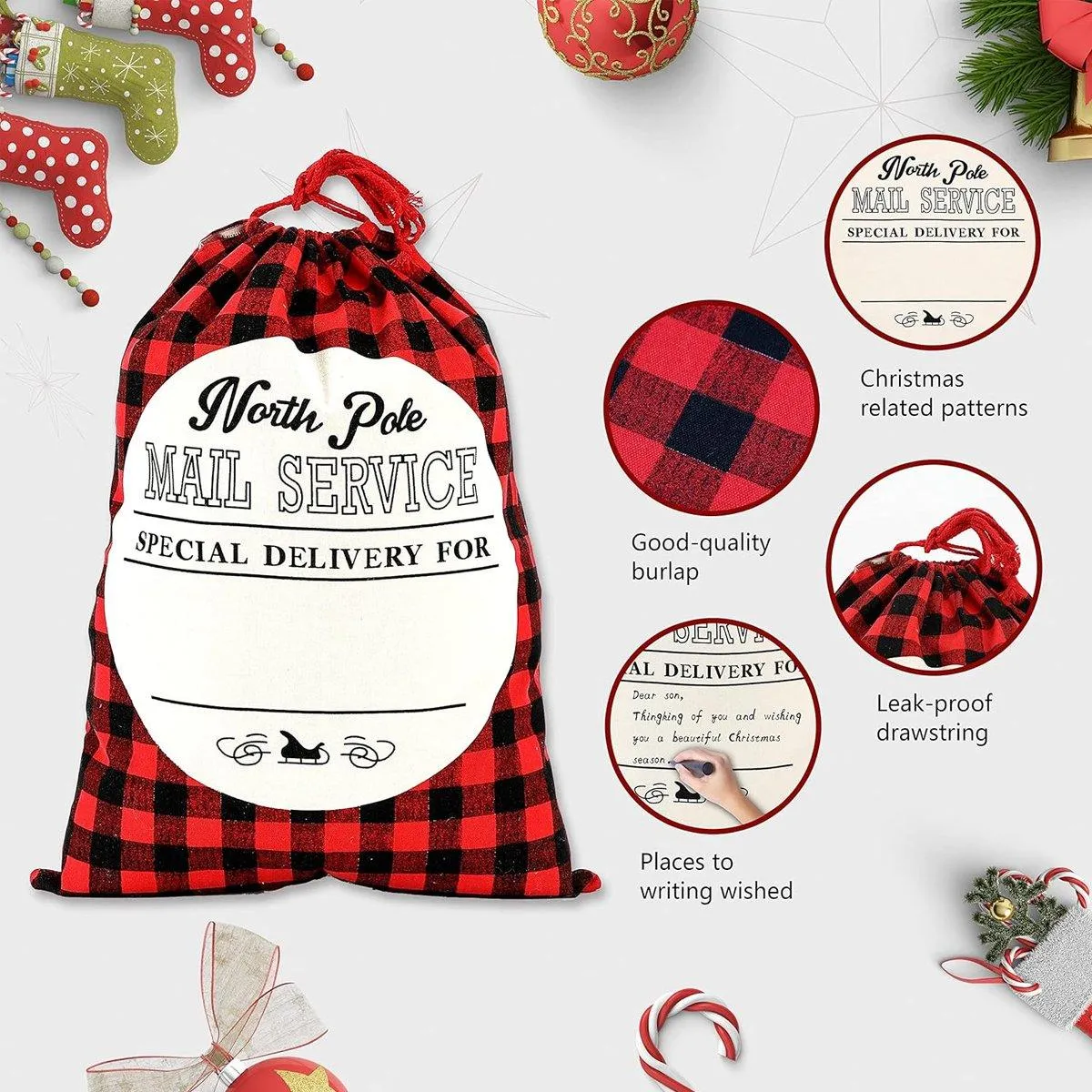 Gift Bags Santa Bundle Sacks Apple 4Colors 1PC