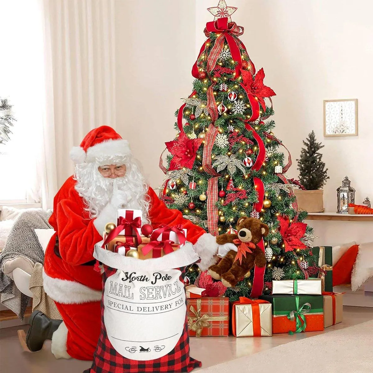Gift Bags Santa Bundle Sacks Apple 4Colors 1PC