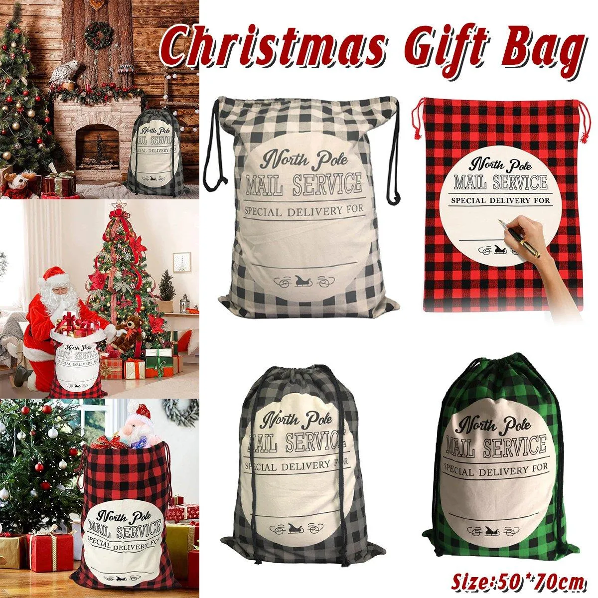 Gift Bags Santa Bundle Sacks Apple 4Colors 1PC