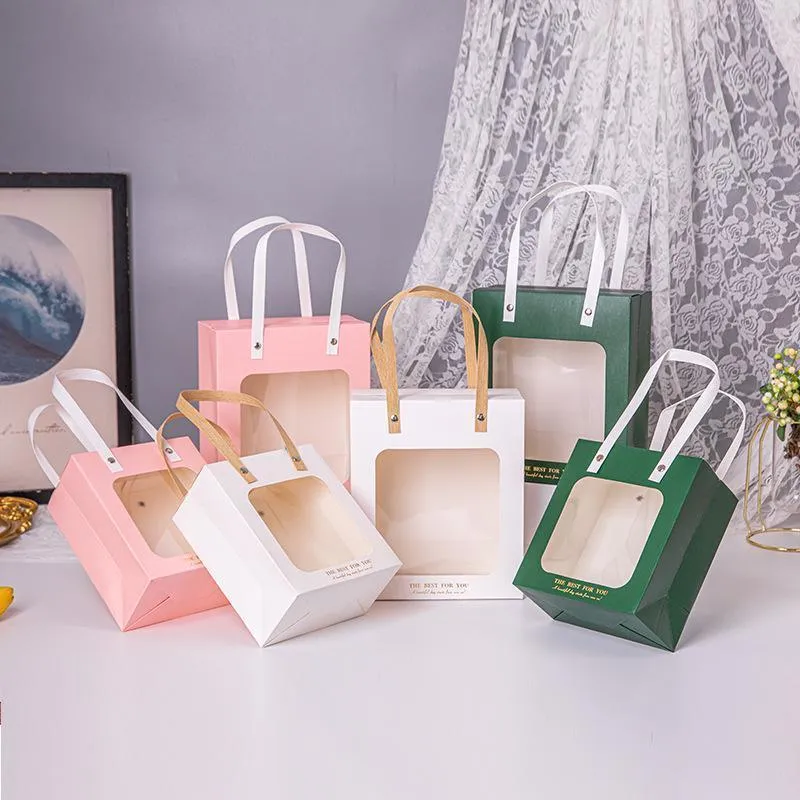 Gift Presentation with Window Gift Bags 3 Colors 20PCS