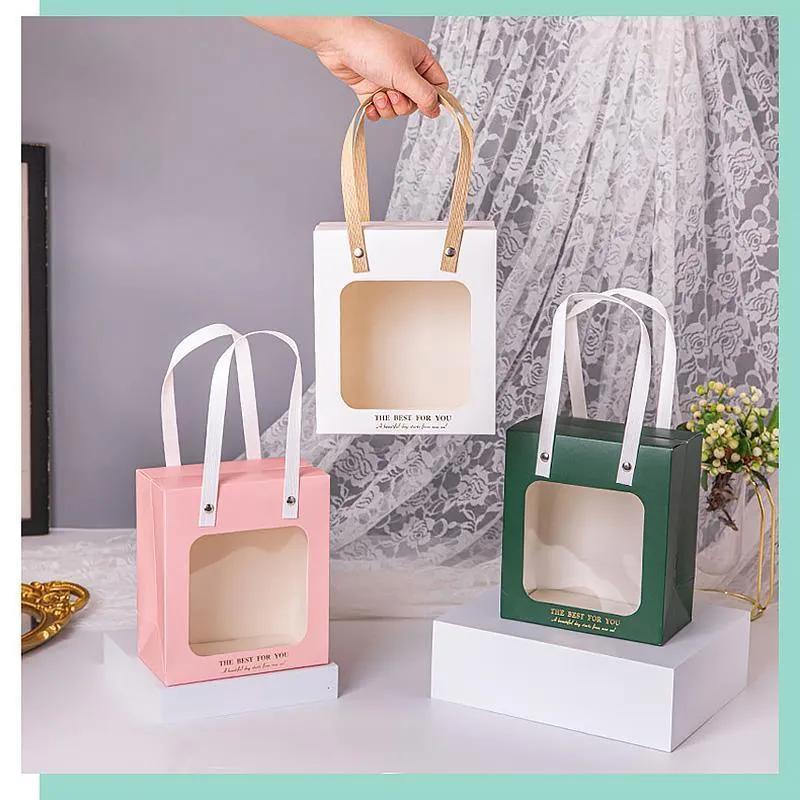 Gift Presentation with Window Gift Bags 3 Colors 20PCS