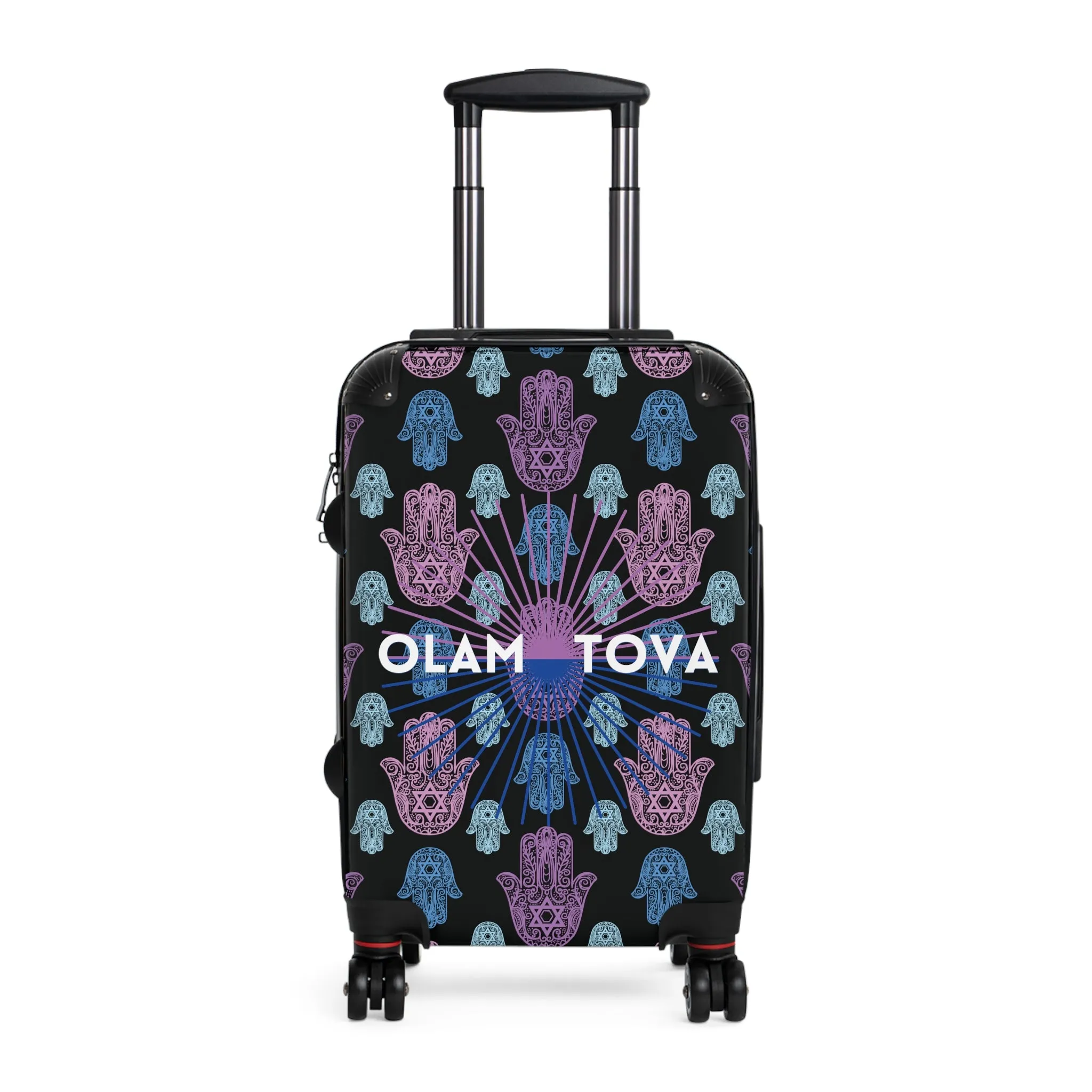 Gita Blue & Purple on Black Hamsa Pattern Suitcase