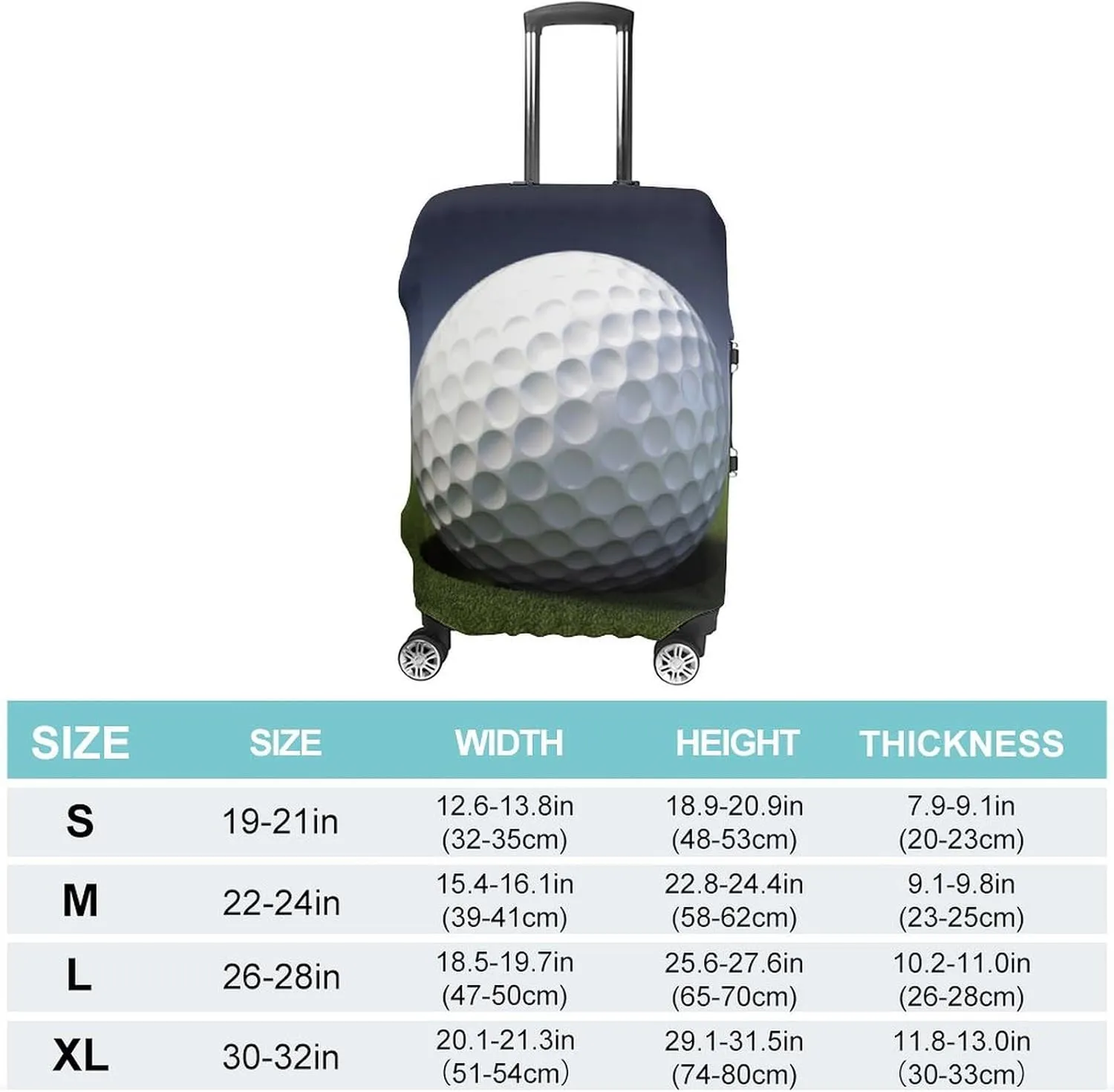 Golf Ball Luggage Cover Tsa Approved Suitcase Covers for Luggage Elastic Washable Suit Case Covers Anti-Scratch Travel Luggages Sleeve Suitcase Protector Fits 19-30 Inch Case(M)