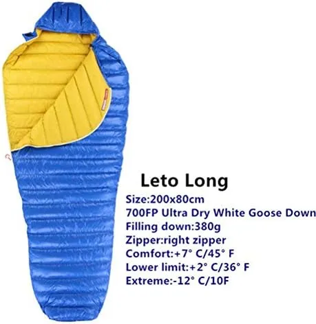 Goose Down Sleeping Bag Outdoor Camp Ultra Dry White Type Sleeping Gear Water Repellent Down Sleeping Bag