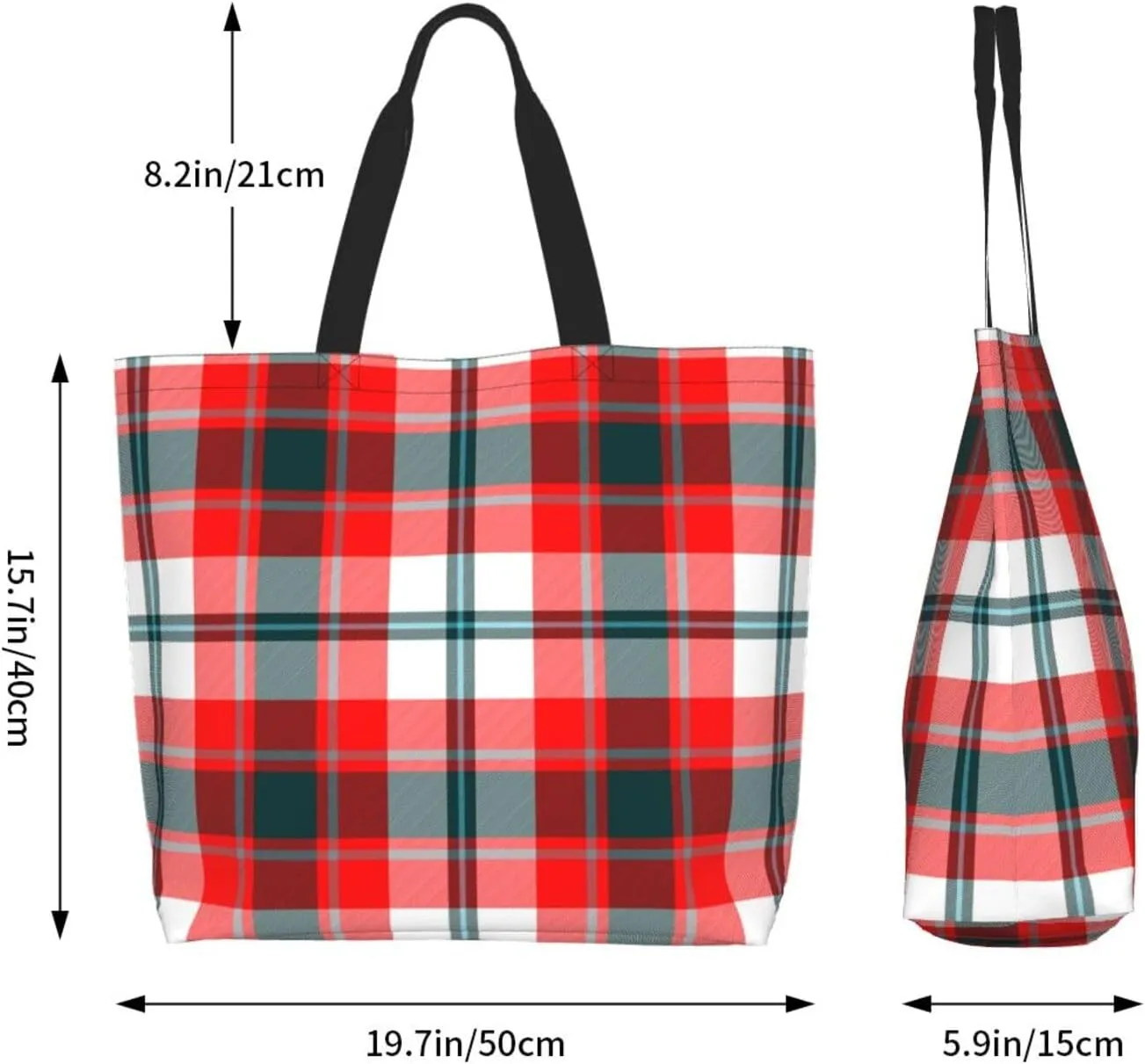 Gordon Dress Modern Tartan Tote Bag For Women Weekender Travel Bag Reusable Grocery Bags Large Totes Handbags