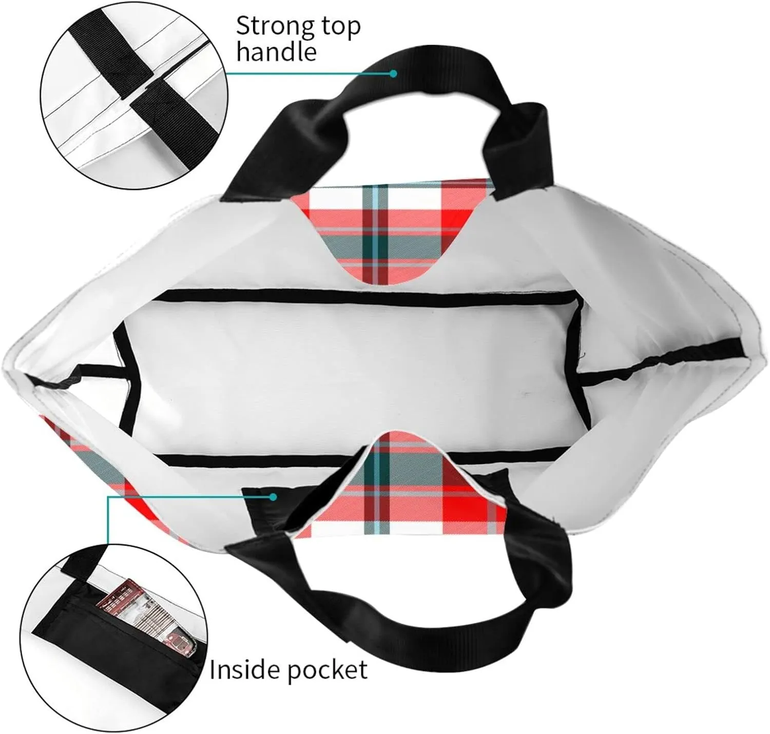 Gordon Dress Modern Tartan Tote Bag For Women Weekender Travel Bag Reusable Grocery Bags Large Totes Handbags