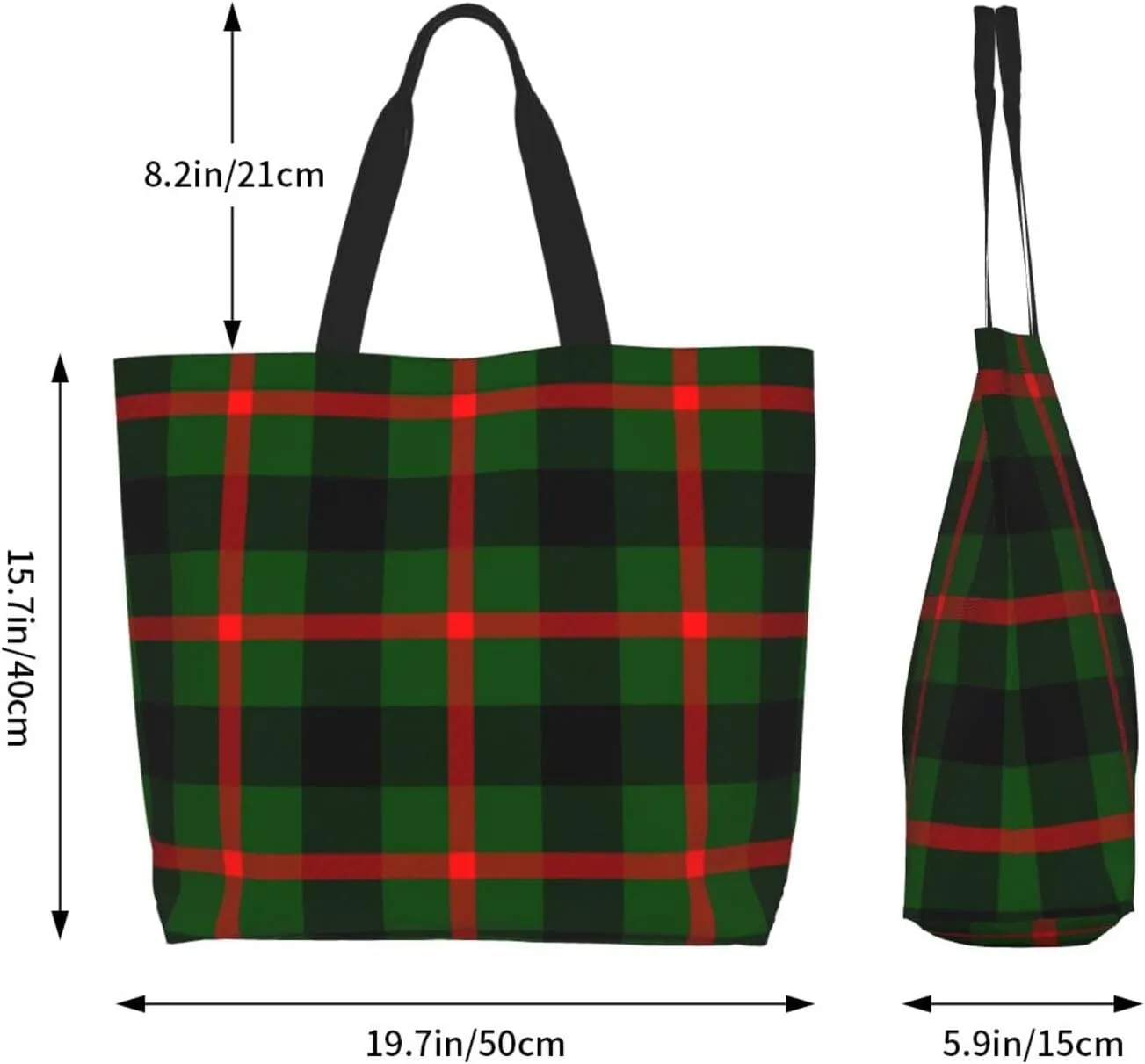 Gordon Dress Modern Tartan Tote Bag For Women Weekender Travel Bag Reusable Grocery Bags Large Totes Handbags